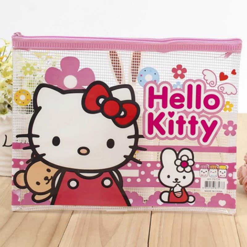 PVC hello kitty Wide-Opening Pencil Pen CaseLightweight & Spacious Pencil Pouch Zipper Stationery Bag Aesthetic Supply