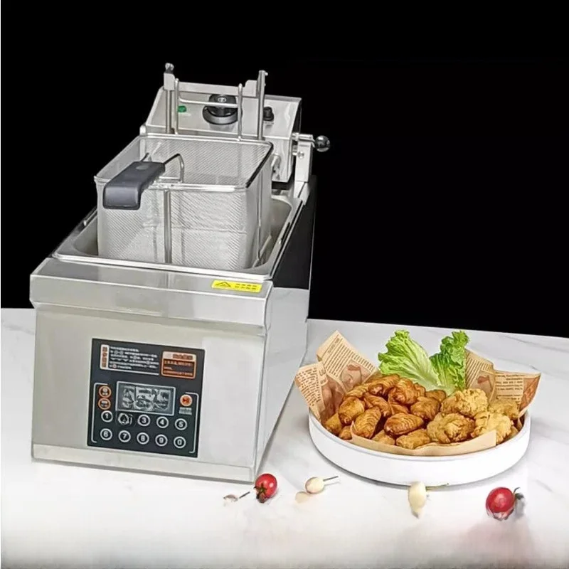 Automatic Lifting Electric Fryer Commercial Intelligent Frying Pan 6L/8L /12L Timed Fried Chicken And French Fry Machine