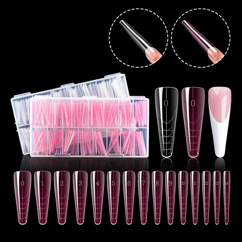 TP 150szt French Dual Nail Form with Edges Inside Full Cover Quick Building Mold Acrylic Top Forms for Extension False Nail Tips — zdjęcie 2