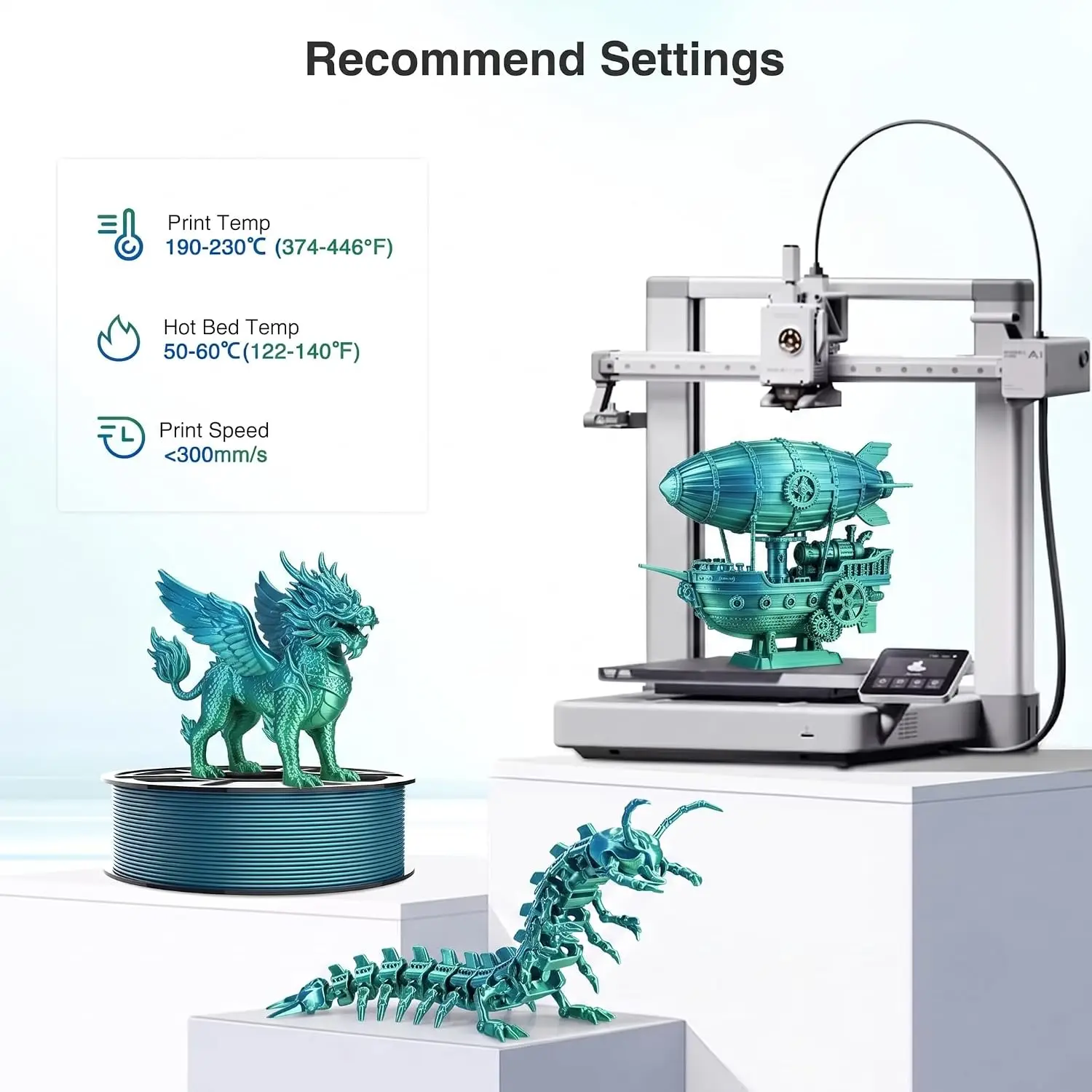 Silk PLA Filament 1.75mm Dual Color Coextrusion Color Change 3D Printer Filament 250g for Creative Printing Projects