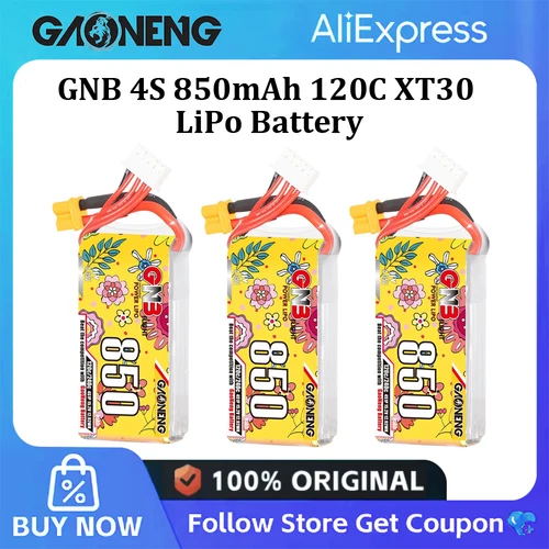 GAONENG GNB LiHV 4S 15,2 V 850mAh 120C XT30 LiPo batería para drones sin escobillas FPV de 2,5 a 4 pulgadas Freestyle Racing Cinewhoop