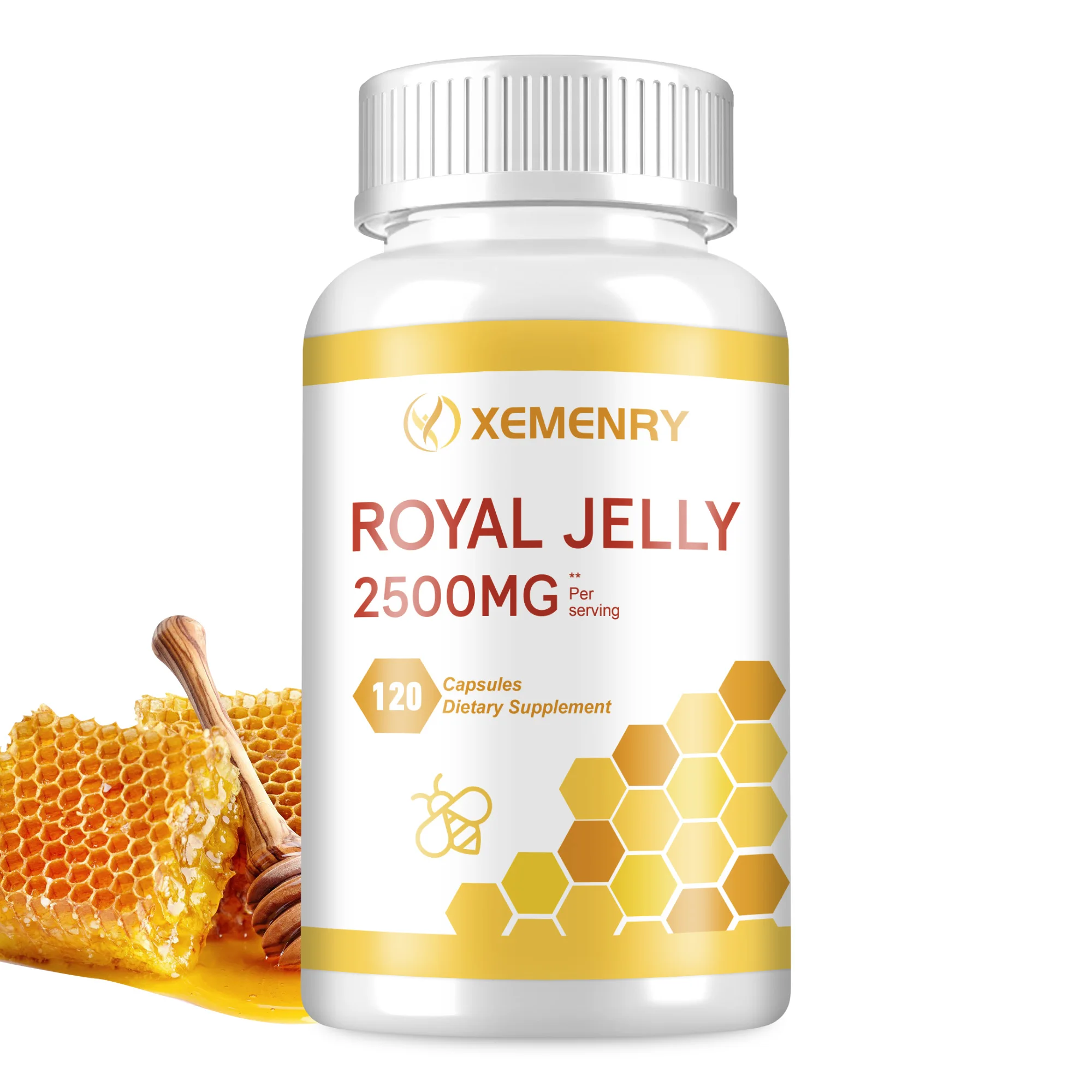 Royal Jelly 2500mg - Provide energy, Joint Support, Skin Health, Antioxidant - 120 Capsules