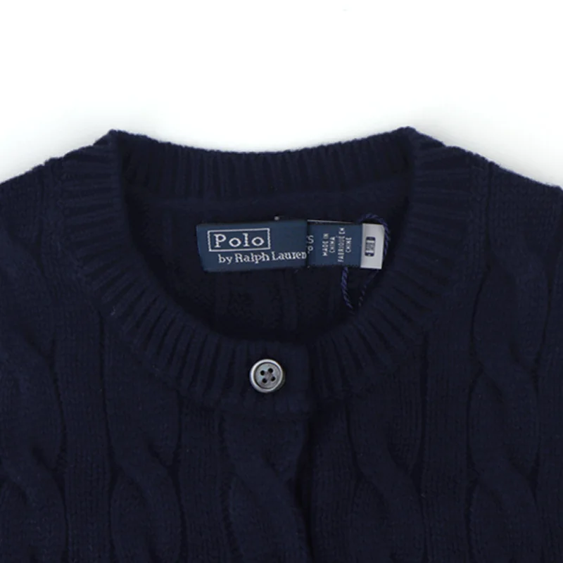 سترة بولو رالف لورين النسائية المحبوكة بالكابل