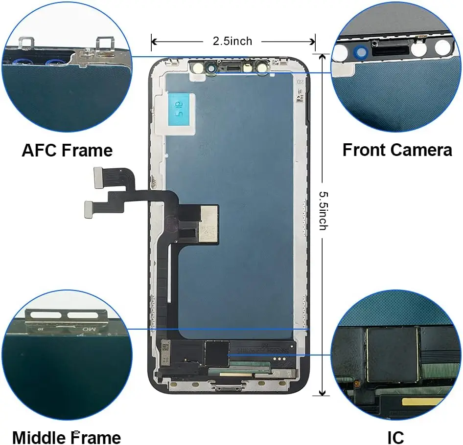 A1865 A1901 OLED Pantalla for iphone X LCD Display Touch Screen Digitizer Assembly for iPhone X LCD Replacement With 3D Touch