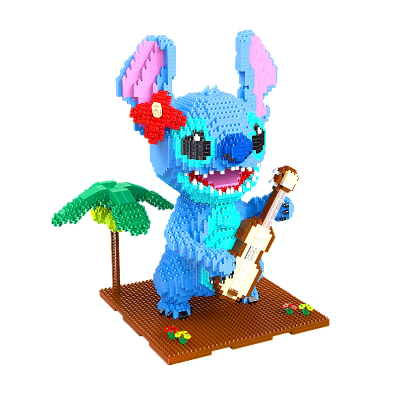 Explosive Disney Lilo and Stitch Assembling Building Blocks Couple Stitch Doll Stress Relief Toys Parent-child Games