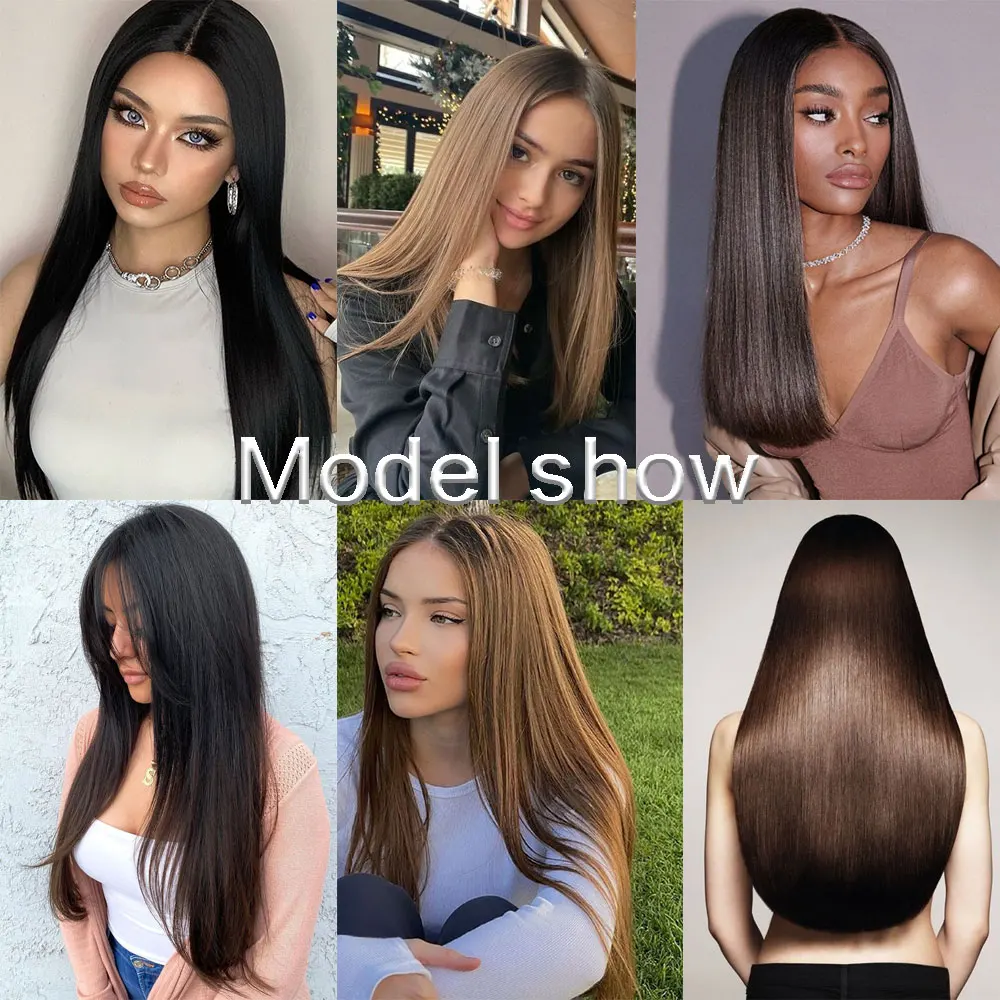 MERISIHAIR Synthetic Long Straight Hairstyle Hairpiece Clips In Hair Extension Synthetic Hair Piece For Women