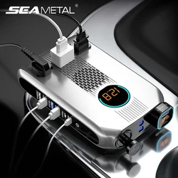 SEAMETAL All in One Car Inverter 12V/24V to 220V Cigarette Lighter Adapter Multi-Port Fast Charging USB Phone Charger PD3.0 QC4