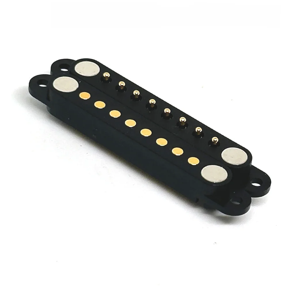 1 Sätze 2/8-poliger wasserdichter magnetischer Pogo-Pin-Stecker 8-polig mit Ohr 2,54mm Stecker