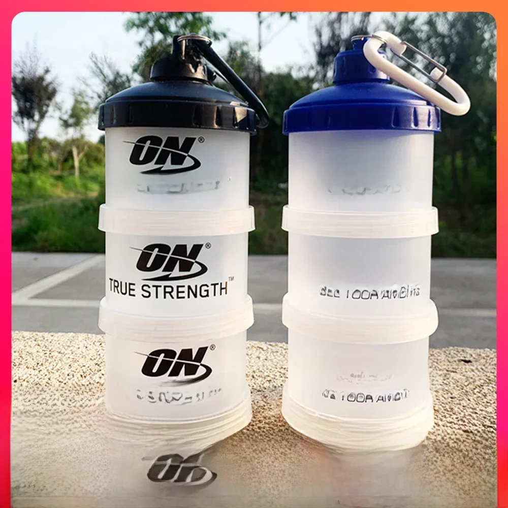 Caixa De Pó De Proteína Portátil, Caixa De Pó De Funil, Fitness Suplemento Garrafa, Handle Layered