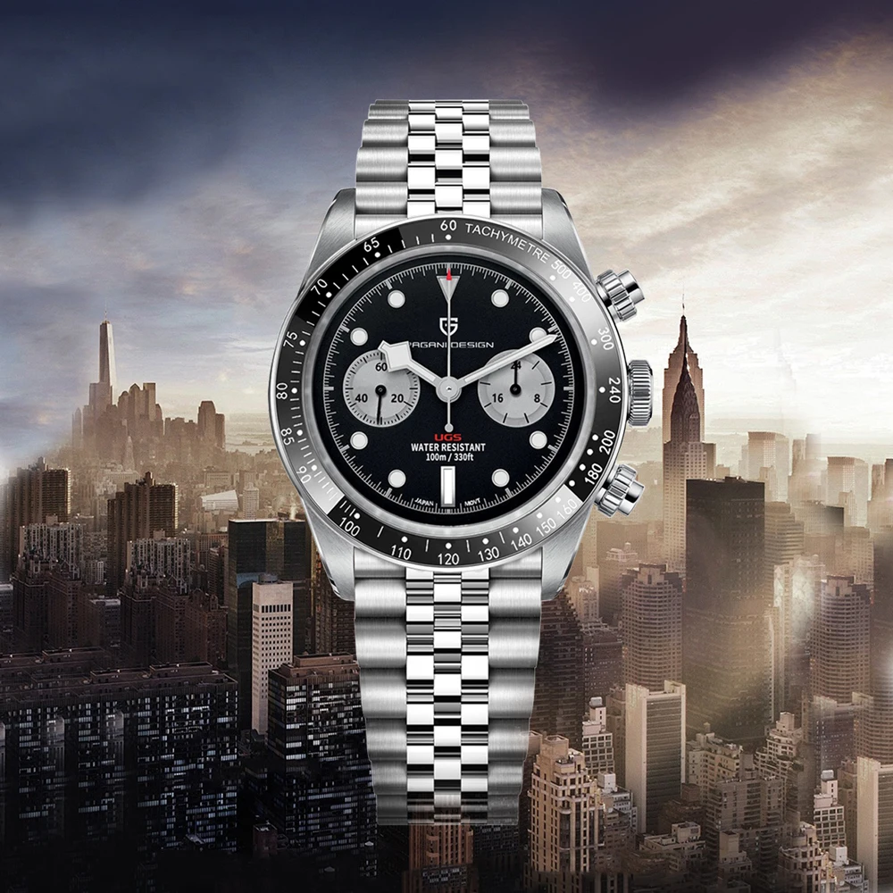 Nouvelle Montre Homme PAGANI DESIGN Panda 2026 – Luxe, Quartz, Sport, Chronographe, Verre Saphir AR, Lumineuse, Étanche