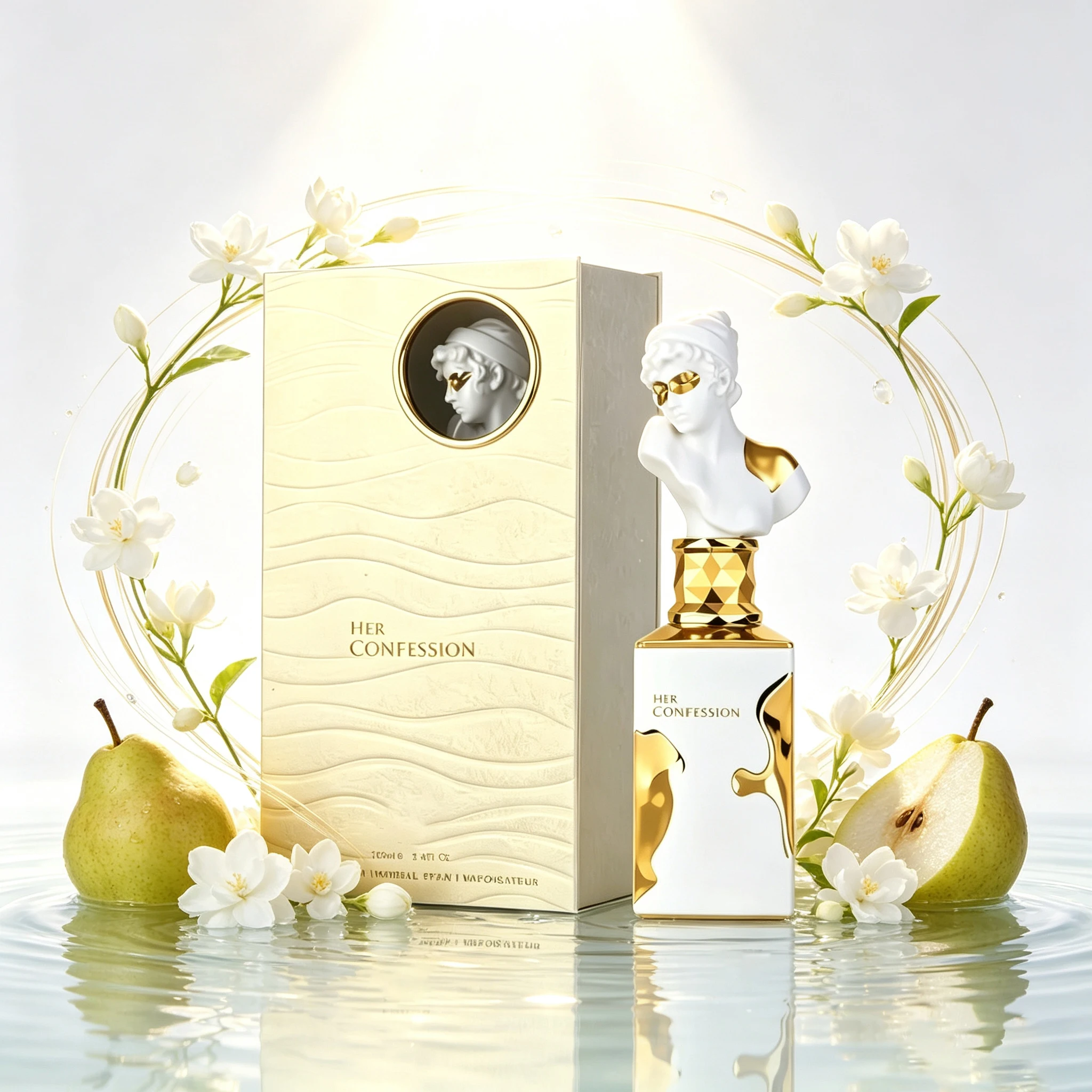Her Confession Extrait De Parfum 100ml – Parfum de luxe d'inspiration créateur, flacon à capuchon sculpté unique, parfum longue tenue pour elle