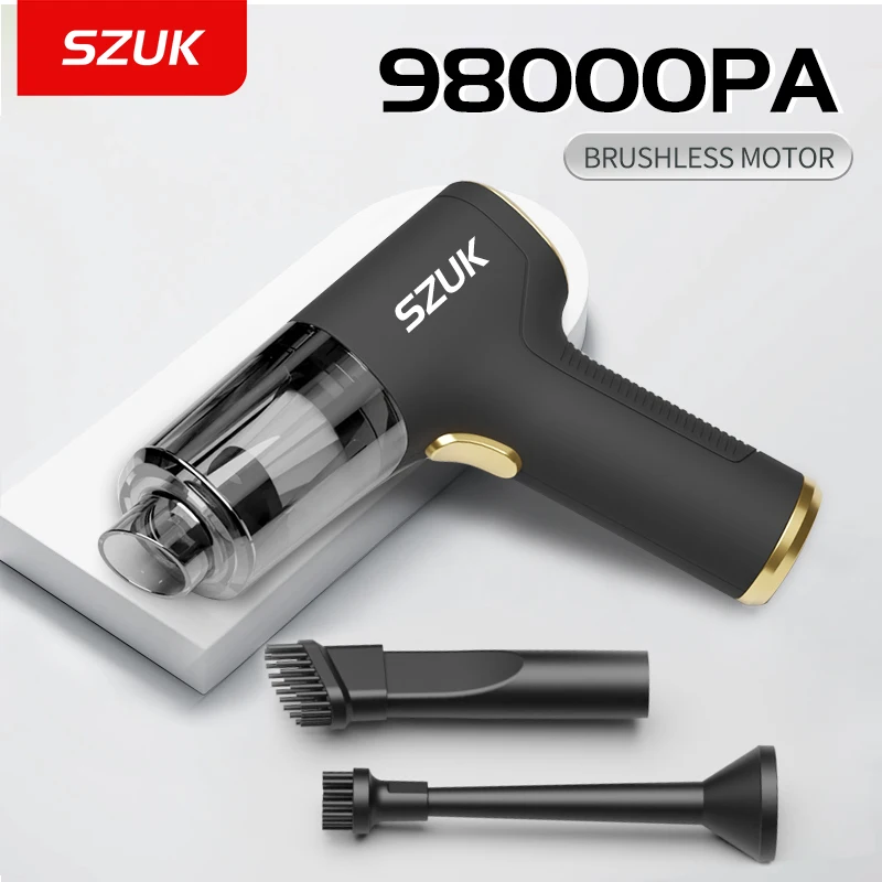 SZUK-Aspirador de Carro Portátil, Sucção Forte, Portátil, Sem Fio, Eletrodoméstico, Mini, Potente, Máquina de Limpeza, 98000PA