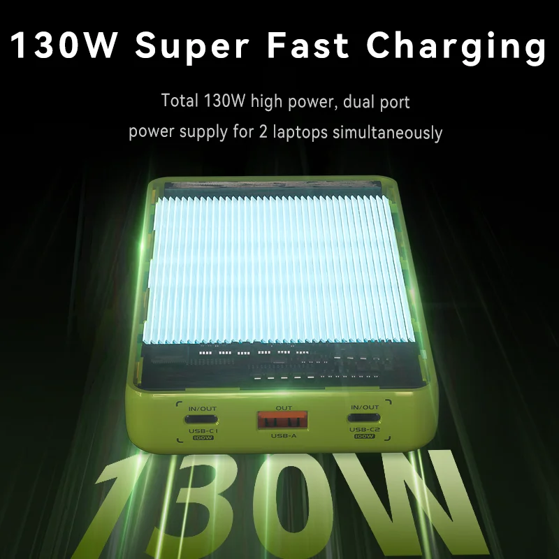 MOVESPEED Fast Charge 25000mAh M25 130W LED Power Bank USB Type C Safe Portable Powerbank for Mobile iPhone Laptop Battery