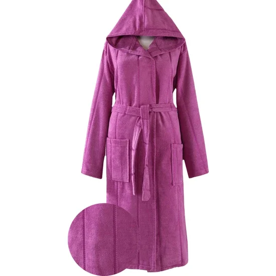 Ephemeris Cotton Hooded Unisex S M Bathrobe Lara Purple