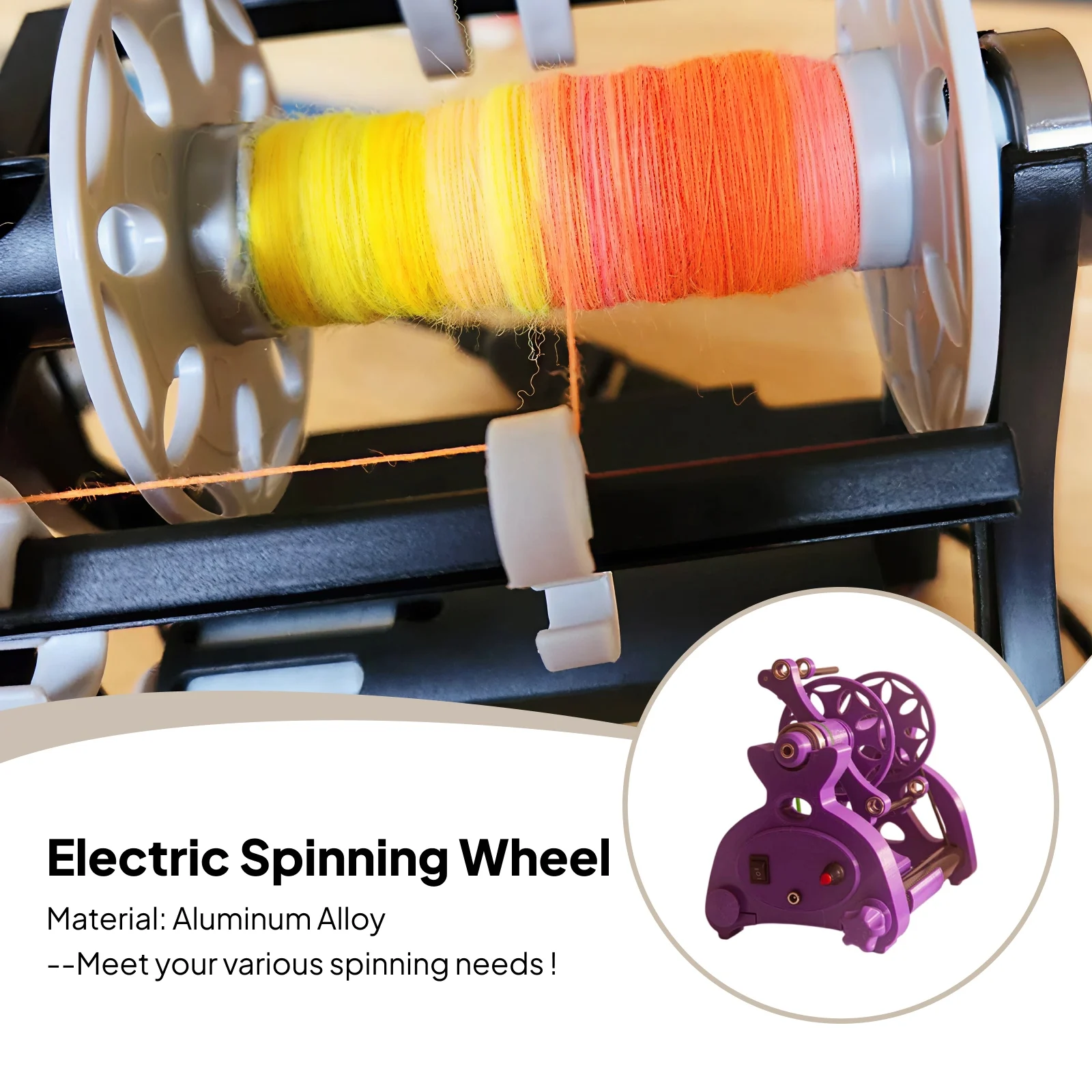 آلة لف الألياف سهلة الاستخدام، لفاف كرة غزل الحياكة، عجلة غزل كهربائية احترافية منزلية #1