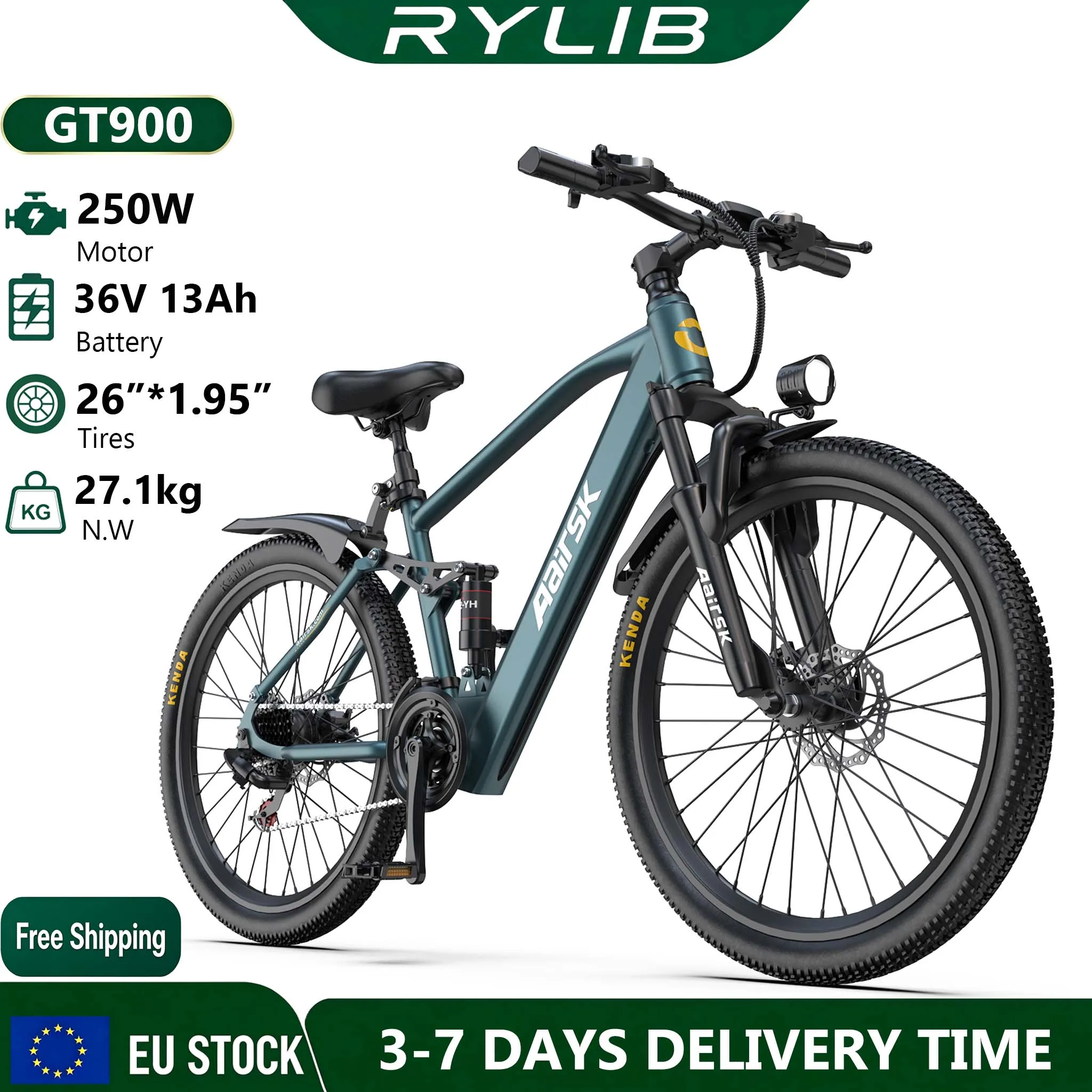 26 Zoll Elektrofahrrad für Damen und Herren GT900, Akku 36V 13Ah …