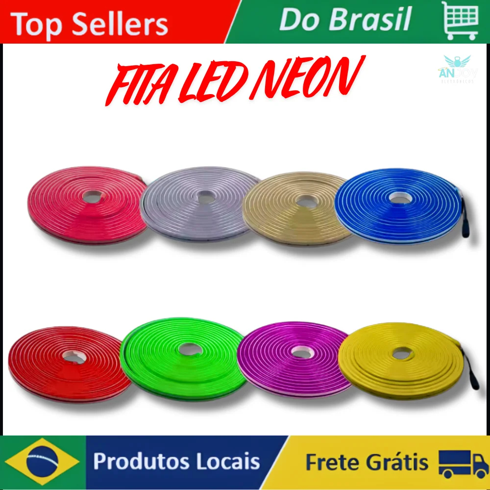Flexible Neon LED Tape with Silicone Tube-5 Meters 12V Roller for Interior and Outdoor Decoration and Lighting