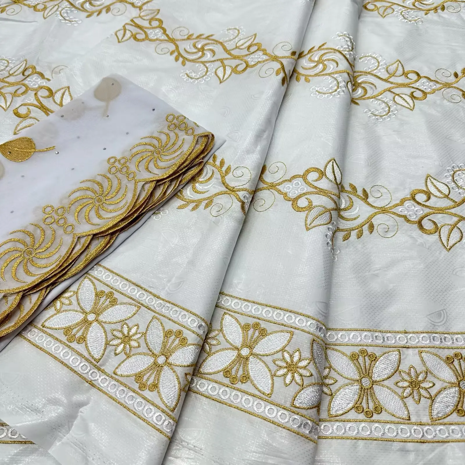 2026 African Cotton Perfume Bazin Fabric Basin Riche Brocade Embroidery Clothes Material 7Yards For Nigerian Wedding Party Derss
