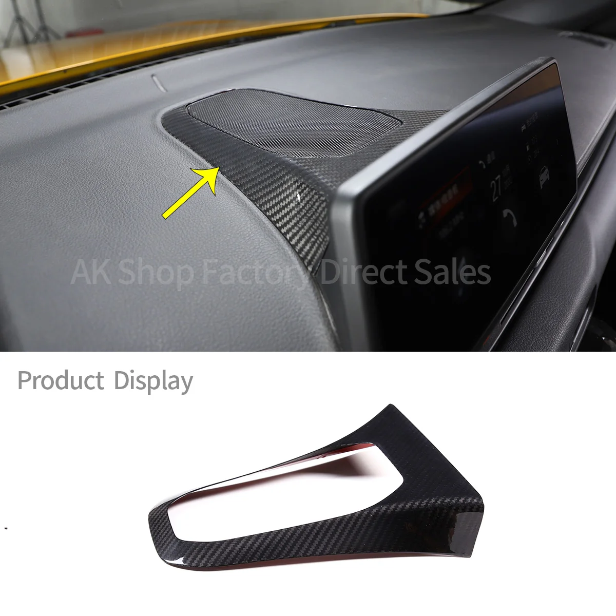 For Toyota GR Supra MK5 A90 2019-2023 Real Carbon Fiber Car Dashboard Horn Cover Stereo Speaker Panel Trim Sticker Accessories