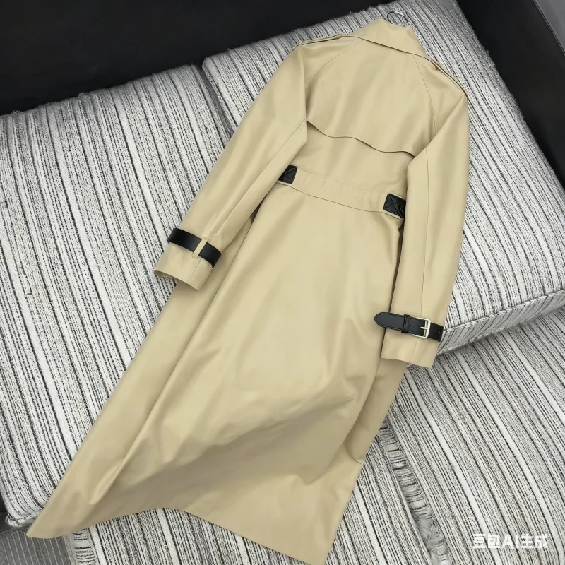 

Осень/зима 2022, женская кожаная талия с двухрядной пряжкой, длинная ветровка, пальто SU193