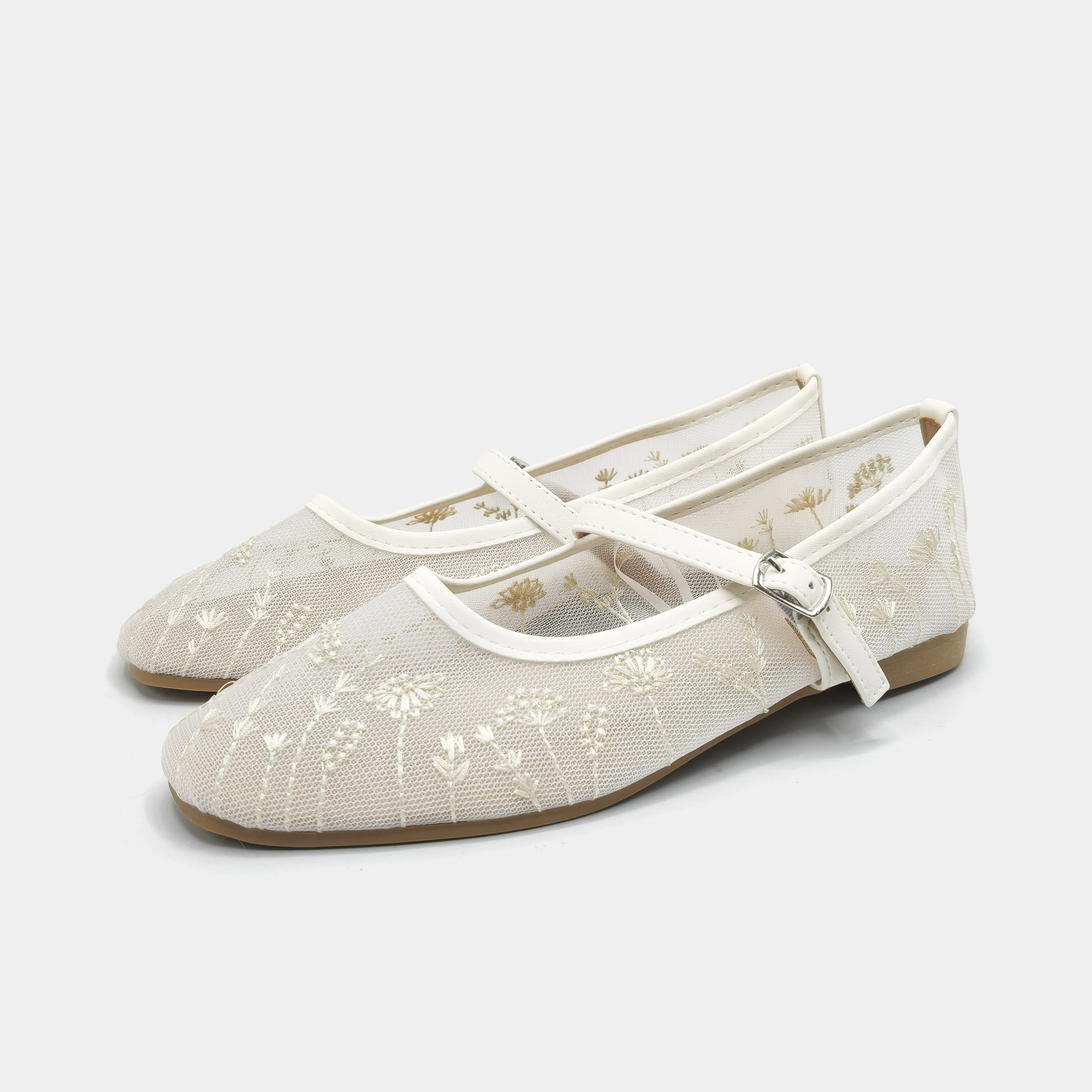 Embroidery Wedding - Scarpe Basse Mary Jane da Donna