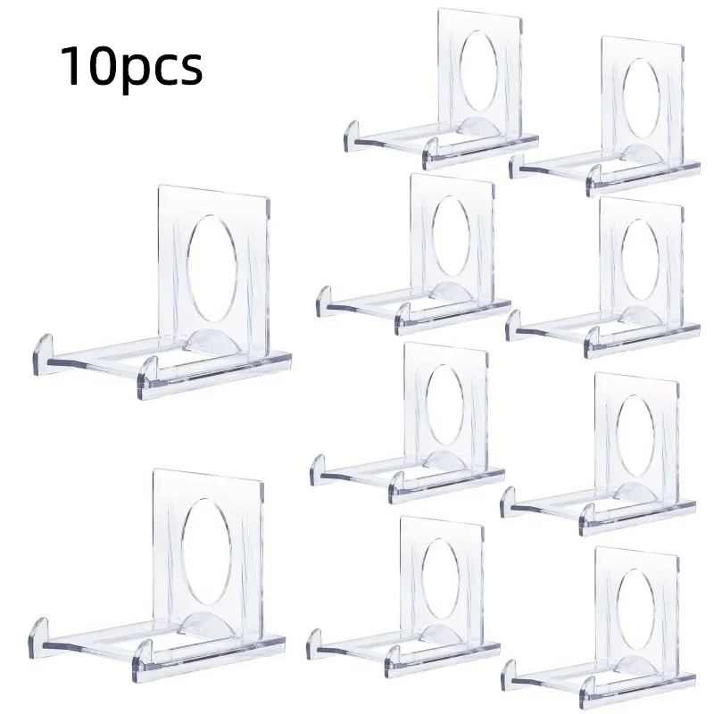 10/5/3 pcs Clear Acrylic Coin Display Stand Holders Easel Card Commemorative Challenge Capsule Medal Support Racks