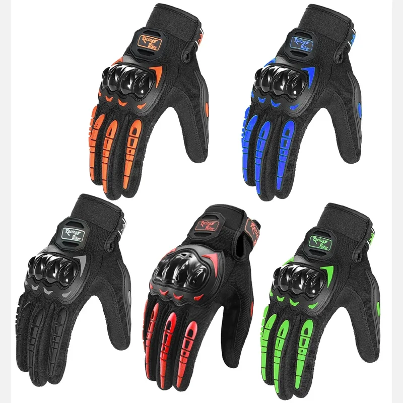 AliExpress hithotwin Motorcycle Racing Gloves Men Summer Breathable Blue Motocross Protective Gear Red with Grip Palm for Moto Cycling Riding
