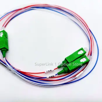 6pcs/lot 10/90 20/80 30/70 40/60 50/50 SC Apc FBT Splitter 1x2 0.9mm Unbalanced Coupler Fiber Optic FBT Splitter with Connectors