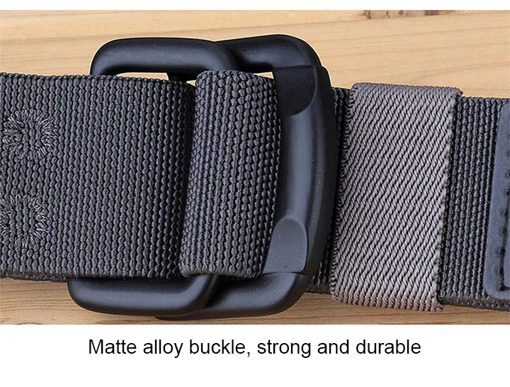 Maikun Double Metal Buckle Belt Elastic Nylon Elastic Men's Trendy Casual Belt Canvas Braided Belt