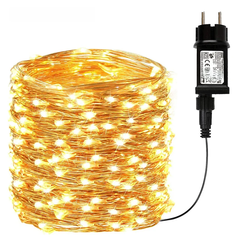 100M 1000LED ciepłe białe bajkowe oświetlenie zewnętrzne wodoodporne zginane kryty boże narodzenie przyjęcie świąteczne wesele dekoracja ogrodowa — zdjęcie 2