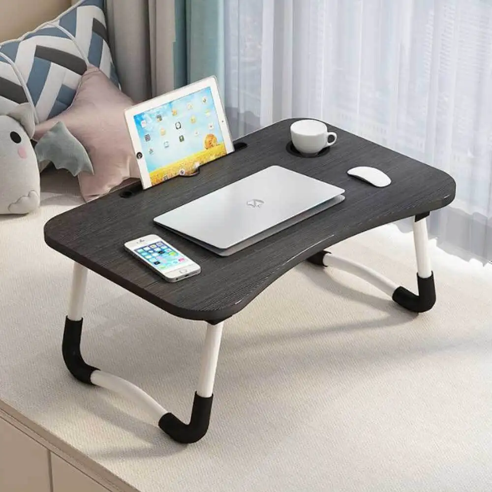 Cup holder folding laptop table/sitting desk with table bed