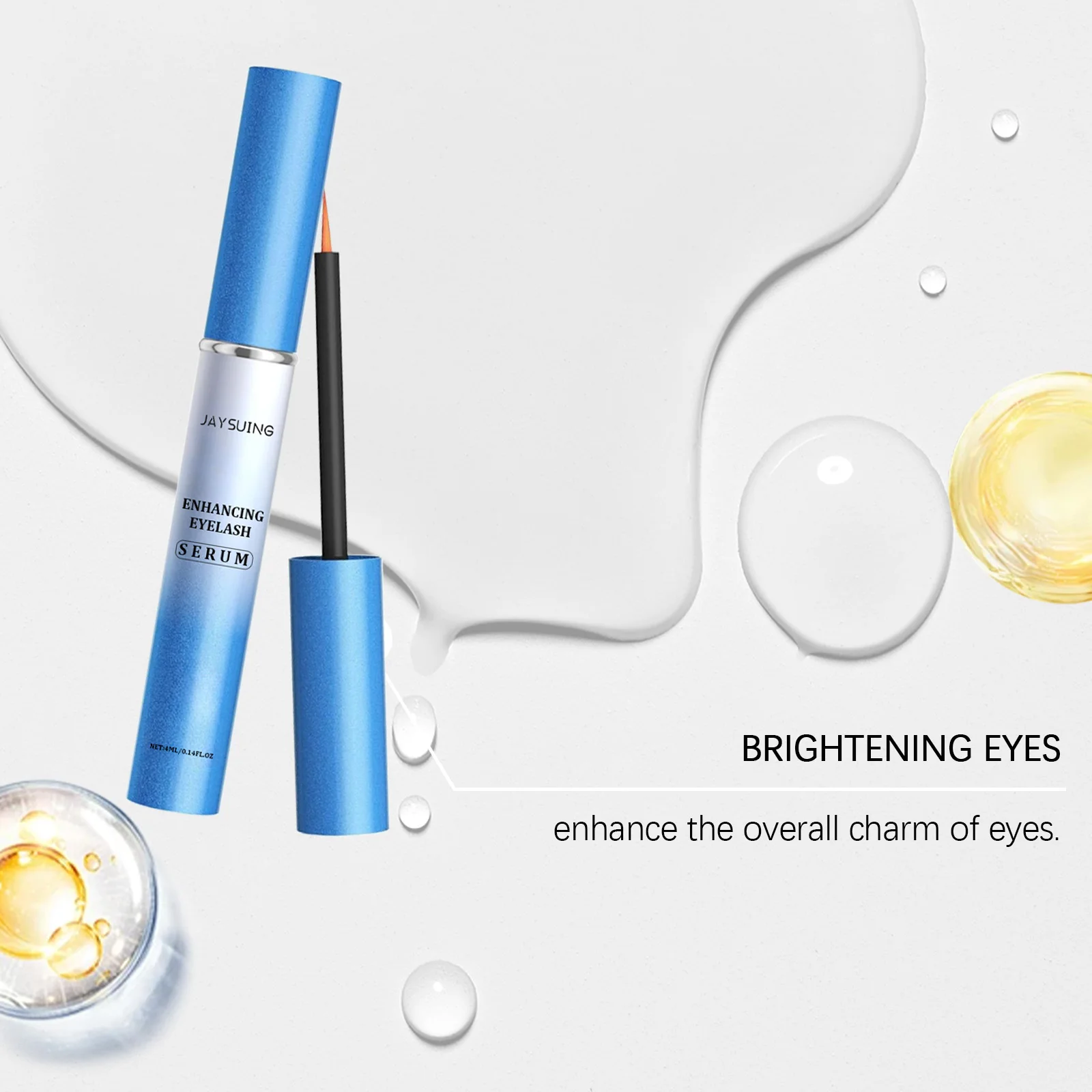 Jaysuing 4 ml Wimpernwachstumsserum, natürliches Boost, verdickt, lockige Wimpern, Augenbrauenverlängerung, volleres Make-up, Wimpernverstärkungsserum