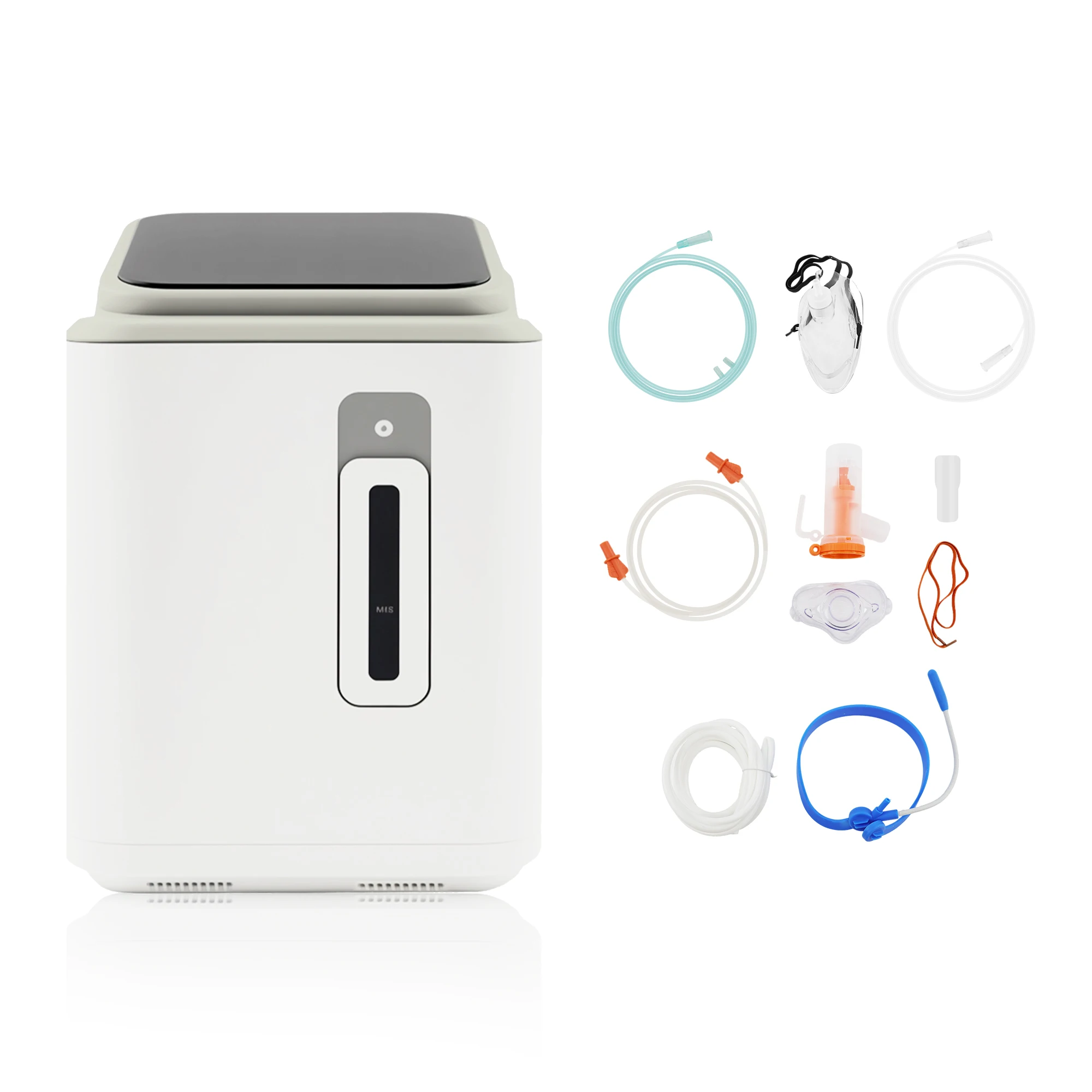 Concentrateur d'oxygène domestique, générateur d'oxygène réglable de 1 à 7 L/min, 93 % ± 3 % à 1 L/min, appareil d'oxygène à flux continu silencieux avec fonction nébuliseur, écran tactile, télécommande