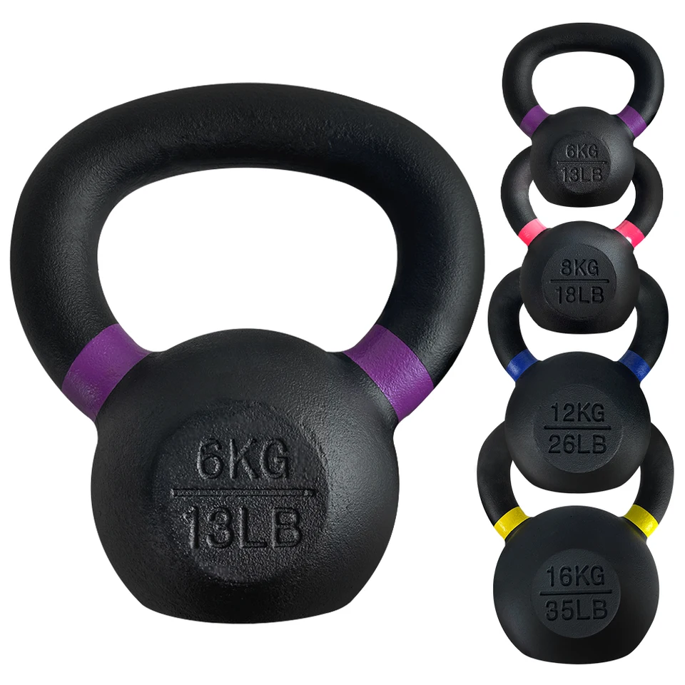 통무쇠 100% 케틀벨 6kg, 8kg, 12kg, 16kg 아령, 덤벨, 피트니스 훈련용, 캐틀벨, 스윙, 커틀벨