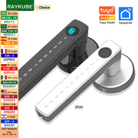 RAYKUBE M5 Tuya BLE Smart Fingerprint Door Lock Electronic Lock with Password/Key/Card/Smartlife/Tuya APP Unlock For Bedroom