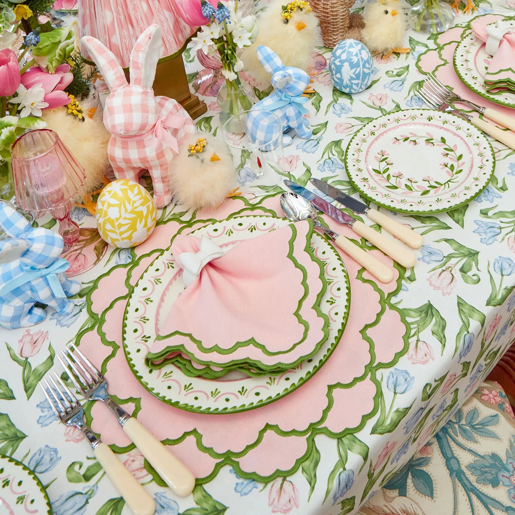 Pink & Green Placemat napkin Set