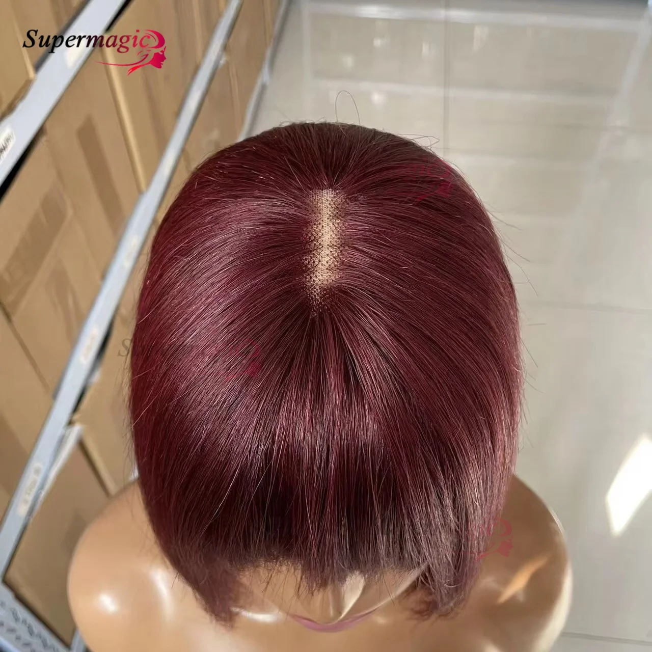 من السهل وضع والذهاب بوب شعر مستعار قصير مستقيم شعر الإنسان بوب الباروكات مع الانفجارات البرازيلي ريمي شعر مستعار للنساء براون جزء سهل الدانتيل بوب شعر مستعار