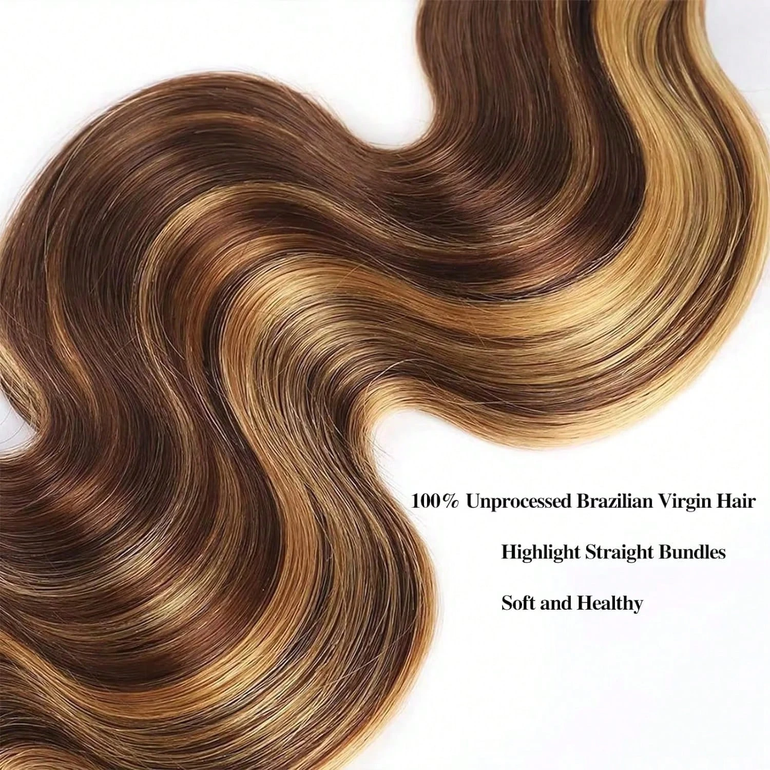 Luna P4/27 Highlight Ombre Bundles Human Hair Unprocessed Brazilian Colored Body Wave Raw Hair Bundles Weave Extensions image 3