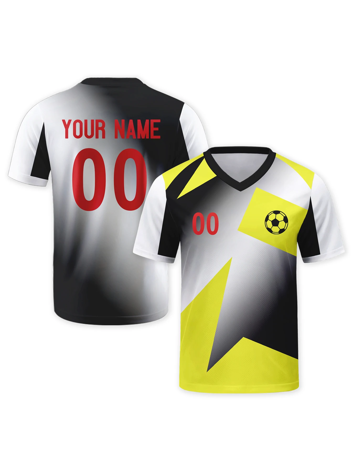 Custom Soccer Jersey Personalized Printed Logo Name Number  Football Team Shirt Yellow Black Soccer Top for Men Kids Women
