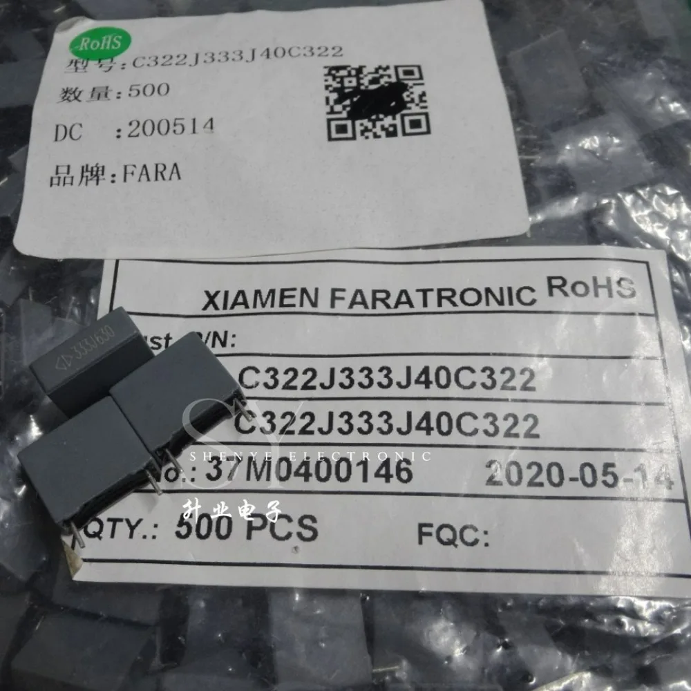 10pcs/lot Fara C322J 0.033uf 630v 33nf 333 J Brand New 10mm Film Capacitor C322J333J40C322