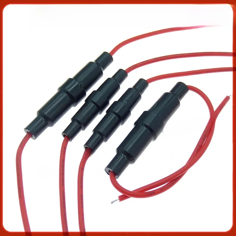 Porte-fusible en tube de verre 5x20MM, type à vis, fusible à soufflage rapide 5x20mm, 6x30 avec fil 250V, boîte à fusibles pour voiture 6*30, 5 pièces