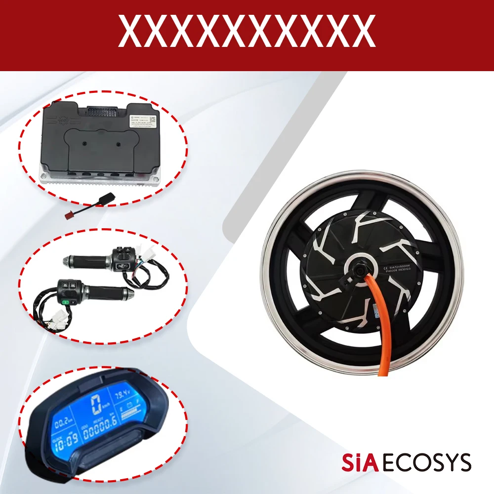 

QS Motor 17x3.5 Inch 5000W V4 Hub Motor Wheel Kit with ND72680 Controller 72V Complete Conversion Set for Electric Motorcycle