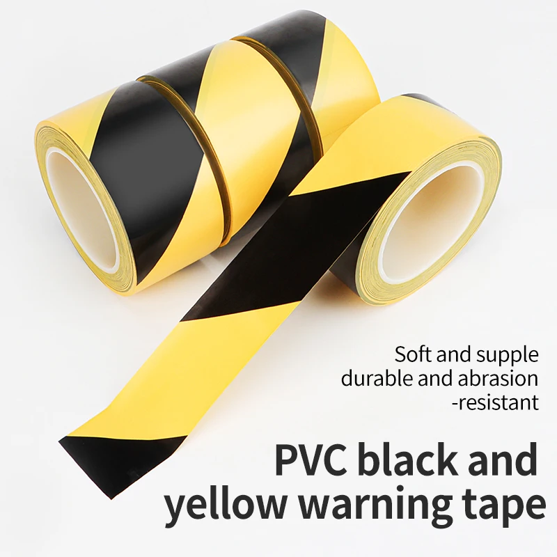 High Quality Caution Tape Waterproof PVC Floor Road Warning Tape Safety Self Adhesive Caution Marking Tape For Building Traffic