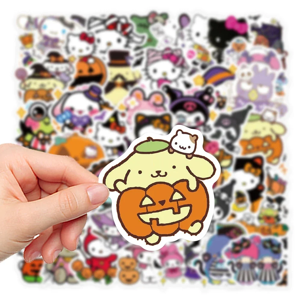 AliExpress MINISO 10/30/52PCS Halloween Graffiti Stickers Cute Sanrio Sticker Luggage Laptop Phone Car Bike Cartoon