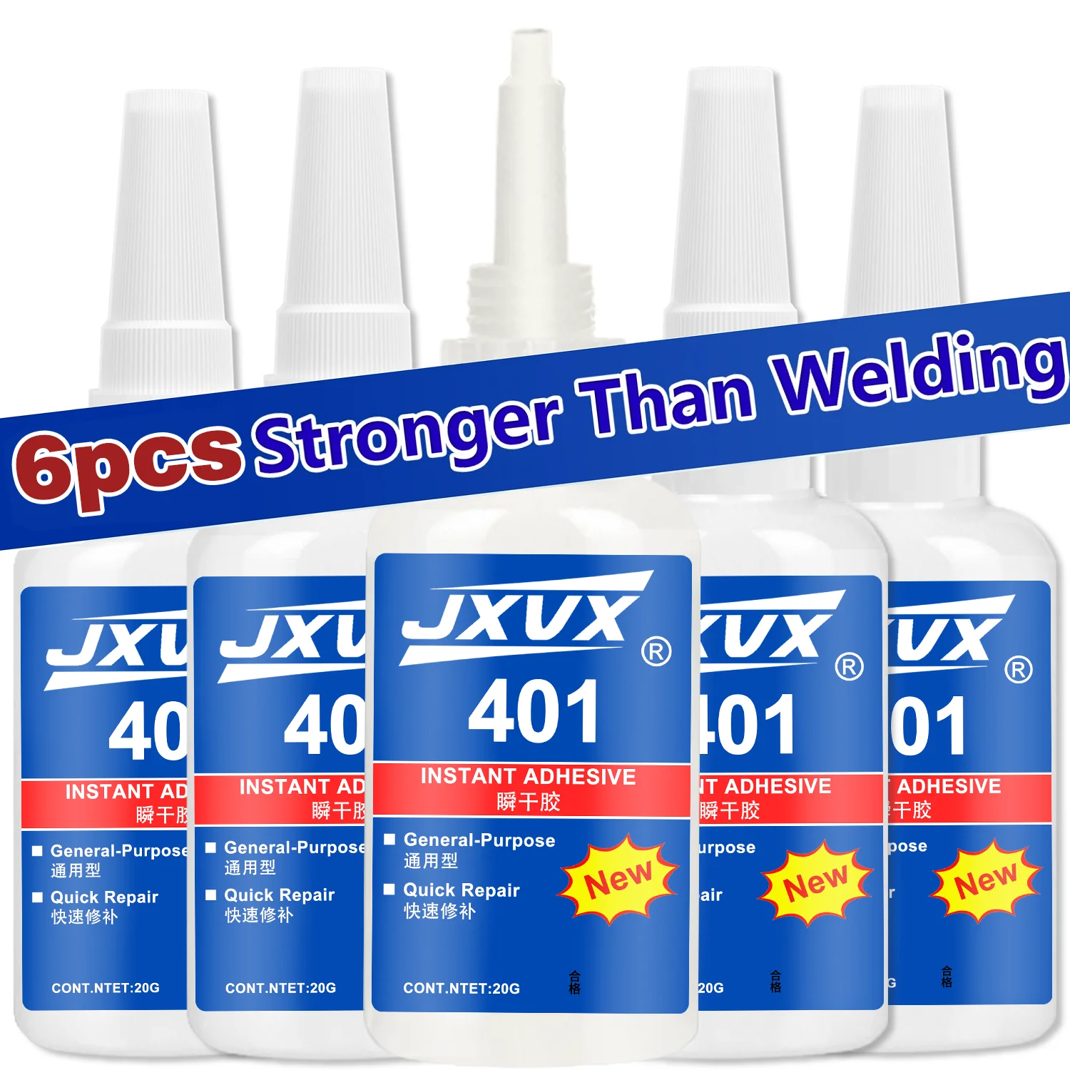 401 Super Glue Cyanoacrylate Instant Adhesive Waterproof suitable for making and repairing metal plastics by manual DIY process repair Fast Drying Odorless seconds glue tool,20g.