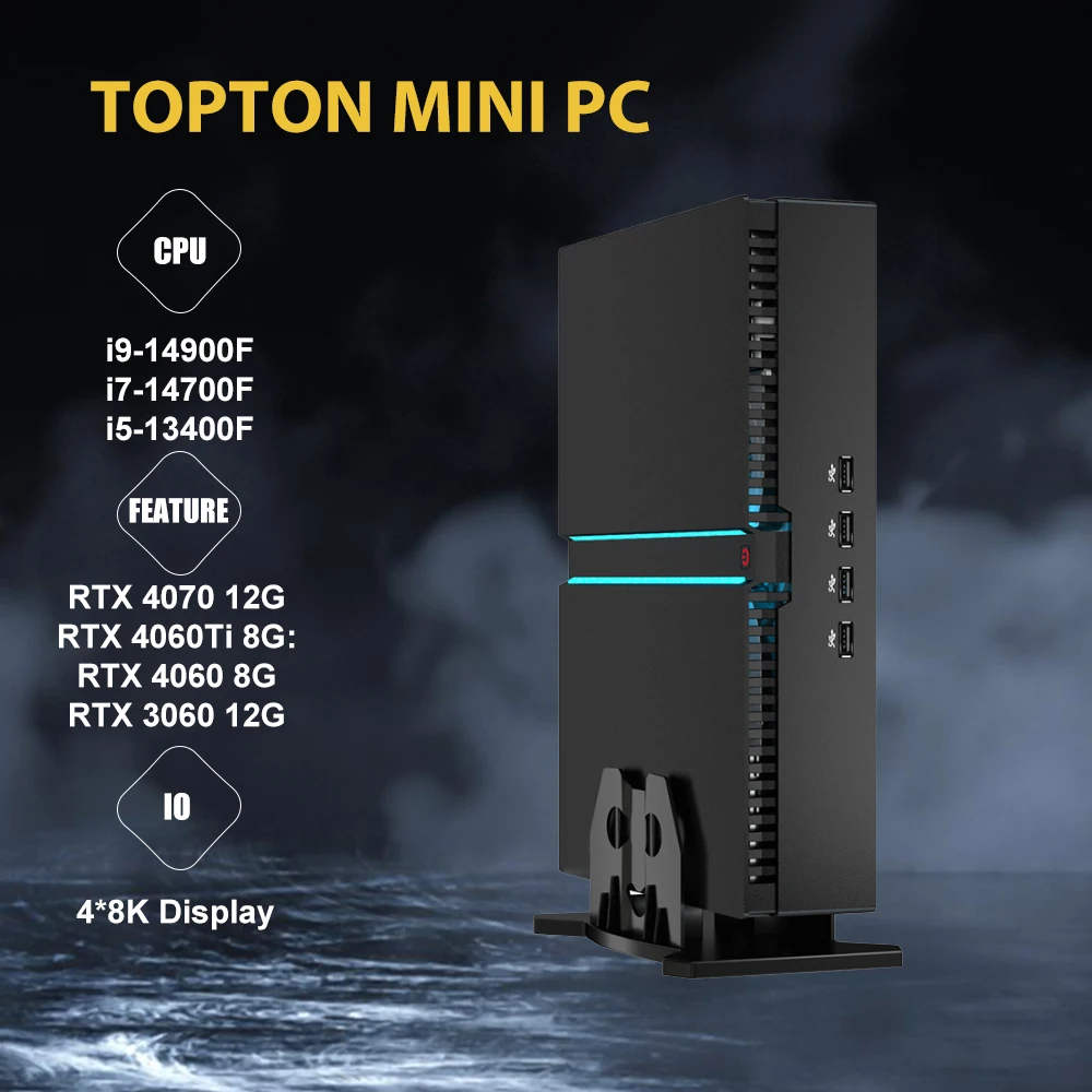 

Super Deal 14Th Gen Gamer Mini PC i9 14900F i7 14700F NVIDIA RTX 4070 12G 4060Ti 2xDDR5 Liunx Gaming PC Desktop Computer WiFi6