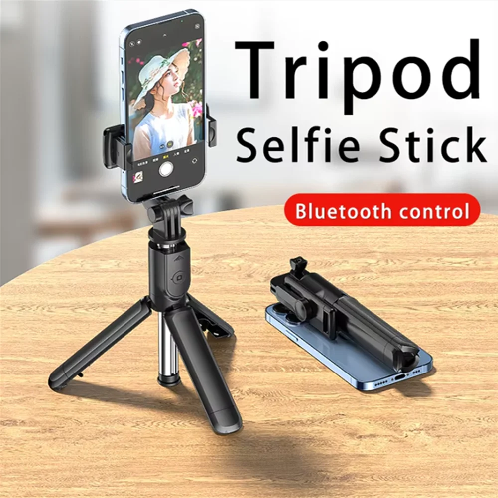 2025 New 3 In 1 Wireless Selfie Mobile phone holder With Bluetooth Shutter Remote Control tripod Portable Foldable Monopod