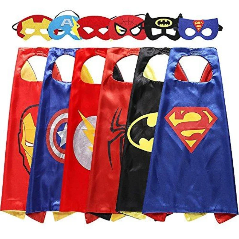 Super Hero Maskerade Masker Cape Mantel Anime Spider Man Batman Mantel Actie Captain America Figuur Speelgoed Cosplay Kind Feestcadeaus - afbeelding 2