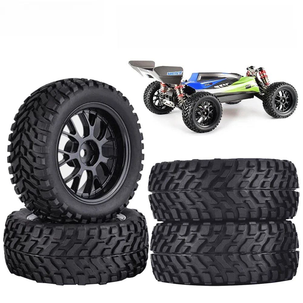 Pneus de Buggy tout-terrain 88/75mm, roue, moyeux hexagonaux de 12mm pour Wltoys 144001 Voiture de course Axial Scx10 Traxxas Trx-4 Tamiya RC, 1/14 1/16 1/10