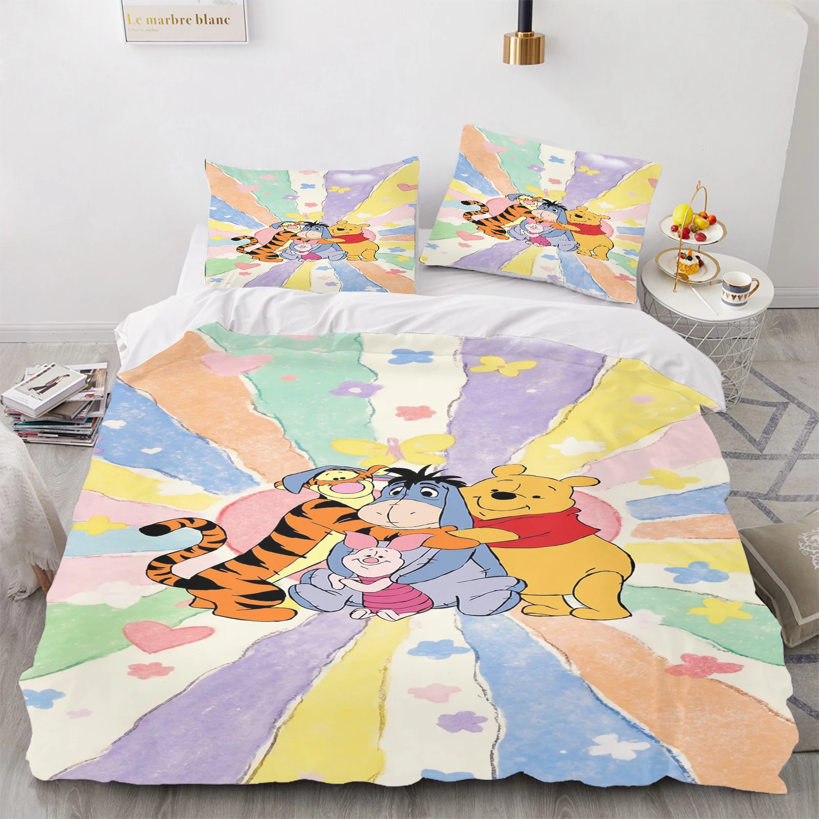 

Winnie the Pooh Home cartoon set, designed specifically for children, featuring exquisite home style 3-piece set, 100% polyeste